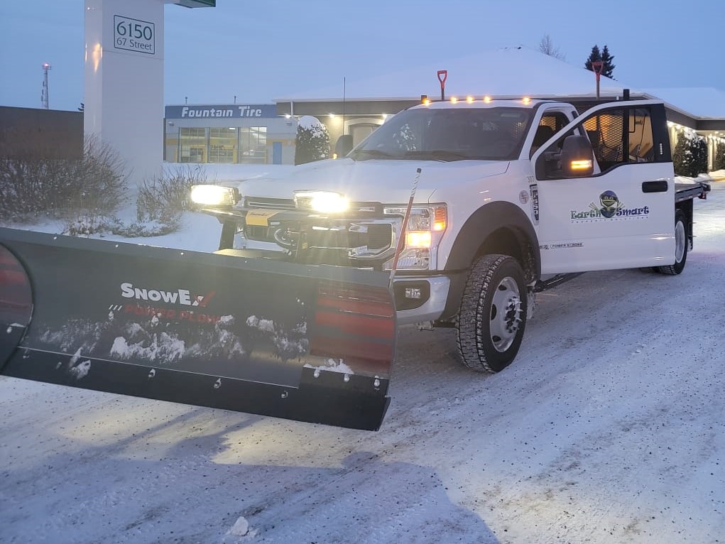 Truck with snow plow