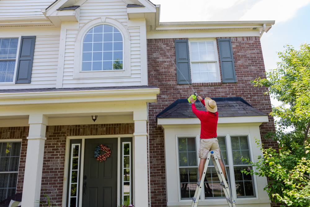 Washing exterior of a home