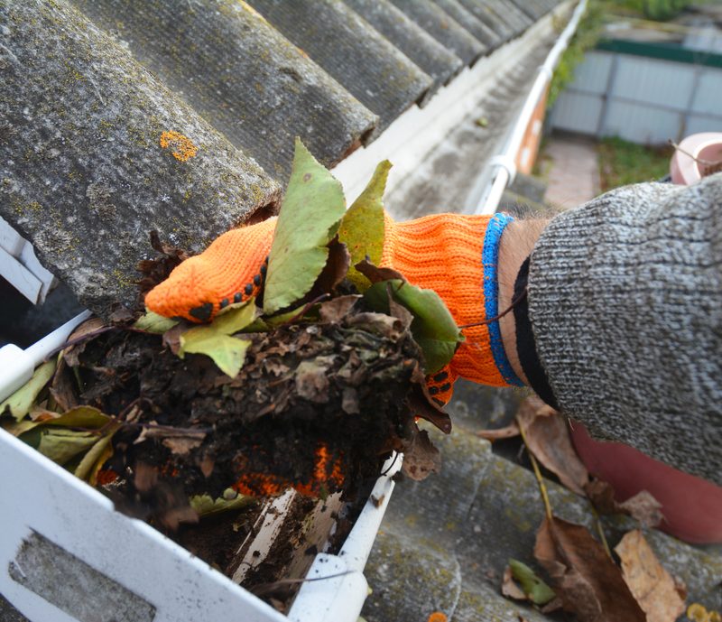 Cleaning debris out of gutters