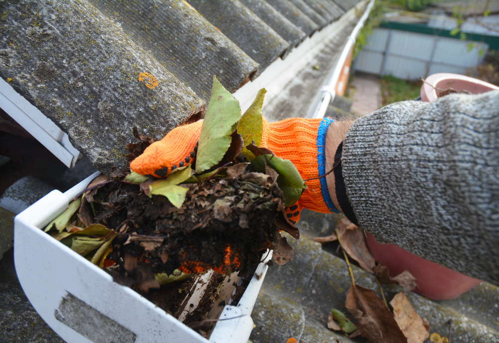 Cleaning debris out of gutters