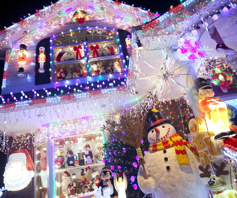 christmas lights on a home's exterior