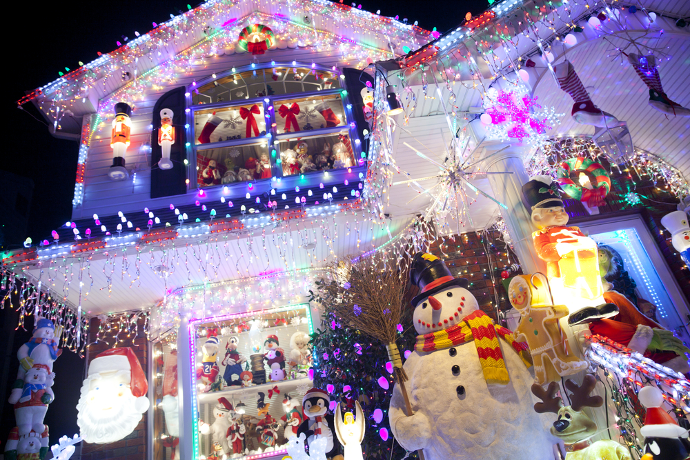 christmas lights on a home's exterior