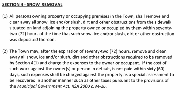 Town of Penhold Snow Removal Bylaw